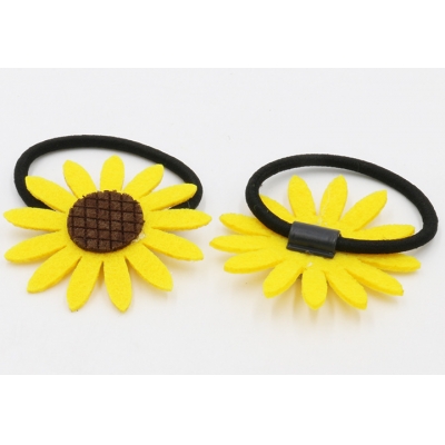 Lovely Sunflower Elastic Hair Bands Handmade Bow Headband Scrunchy Kids